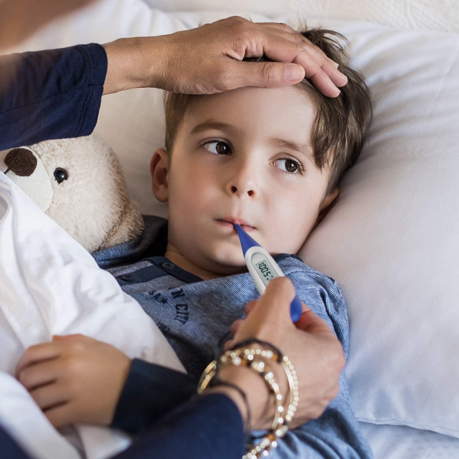 Thermometer for Adults, Digital Oral Thermometer for Fever with 10